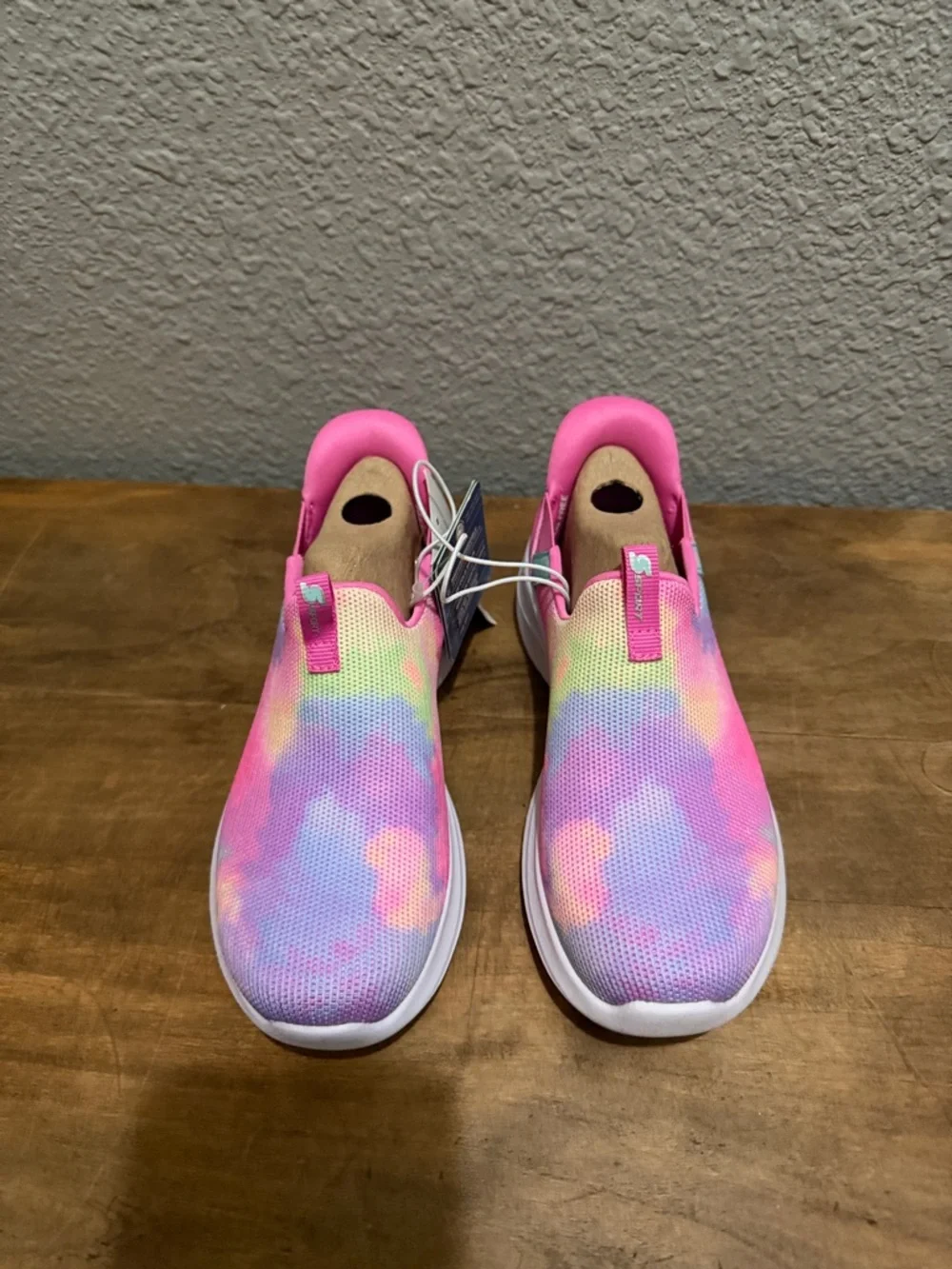 Skechers Kids Slip-On Sneakers - Pink Multi Tie-Dye size 13 NEW IN BOX